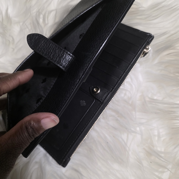 Kate Spade Black Leather Wristlet Wallet - Picture 4 of 5